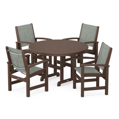 Coastal 5-Piece Round Farmhouse Dining Set
