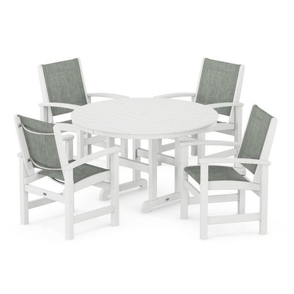 Coastal 5-Piece Round Farmhouse Dining Set