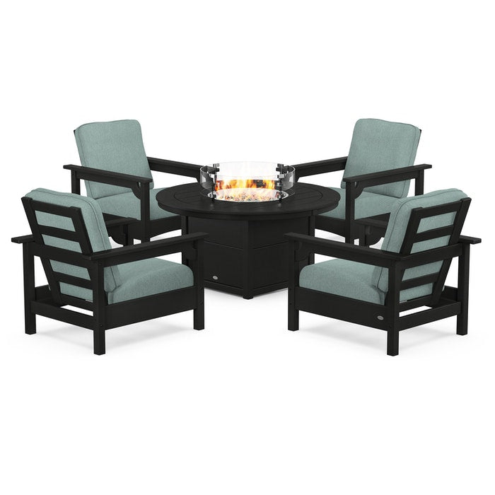 Club 5-Piece Conversation Set with Fire Pit Table