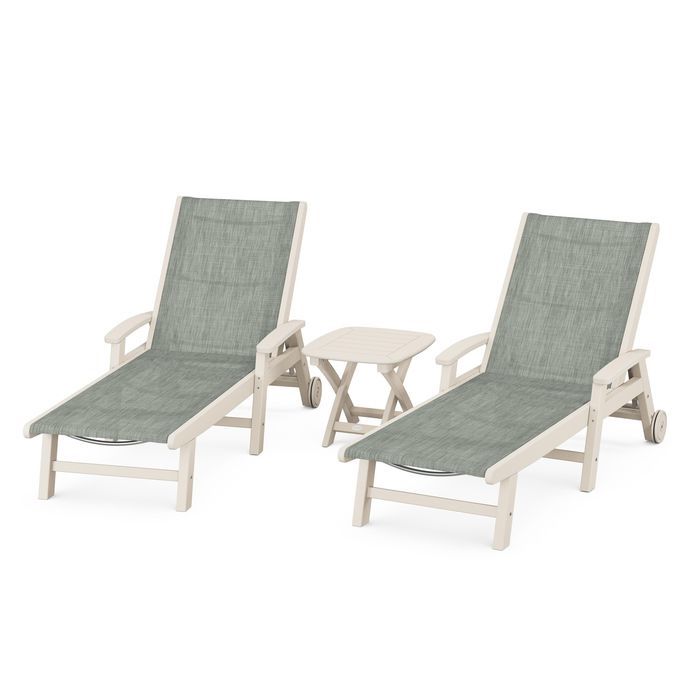 Coastal 3-Piece Wheeled Chaise Set