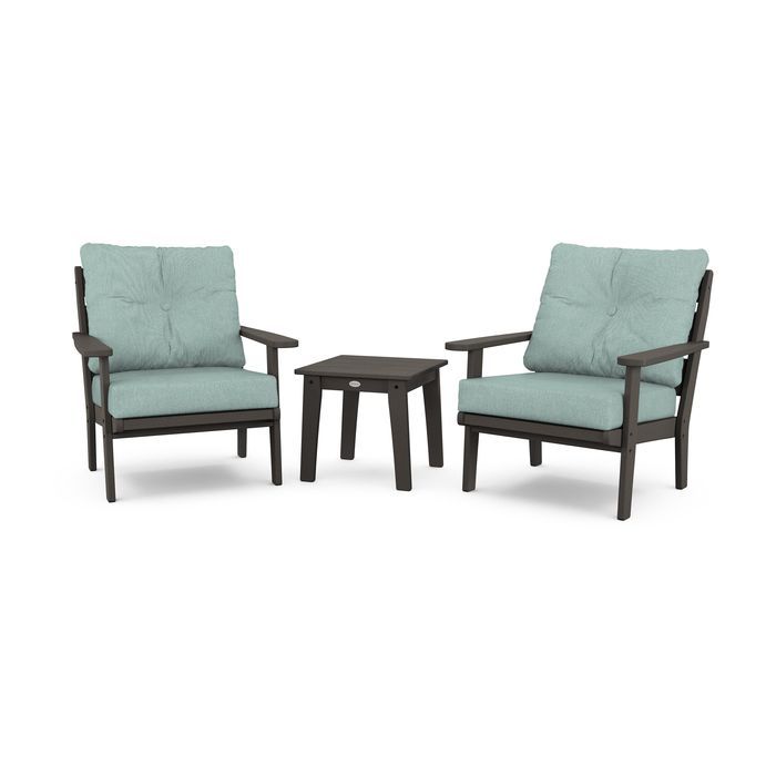 Lakeside 3-Piece Deep Seating Chair Set in Vintage Finish