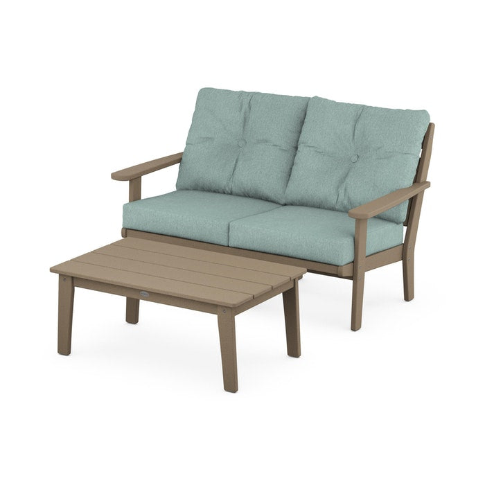 Lakeside 2-Piece Lounge Loveseat Set in Vintage Finish