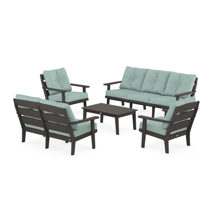 Lakeside 5-Piece Lounge Sofa Set in Vintage Finish