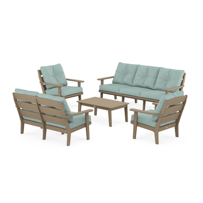 Lakeside 5-Piece Lounge Sofa Set in Vintage Finish