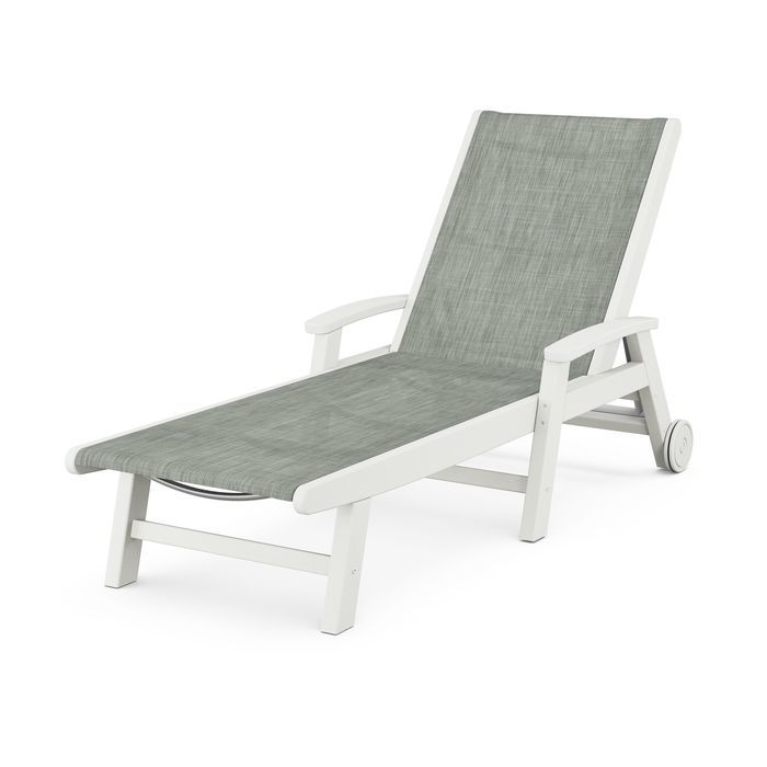 Coastal Chaise with Wheels in Vintage Finish