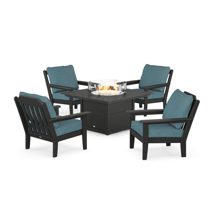 Country Living 5-Piece Deep Seating Set with Fire Pit Table