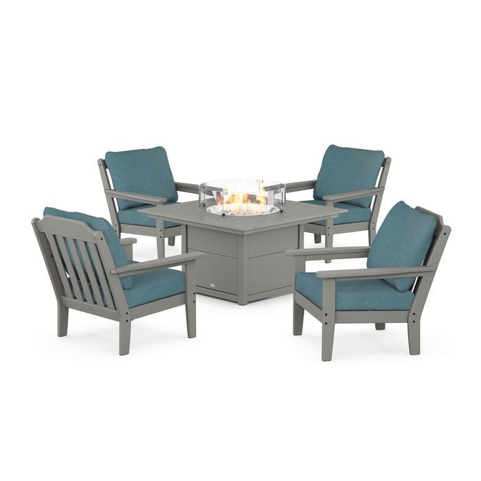 Country Living 5-Piece Deep Seating Set with Fire Pit Table