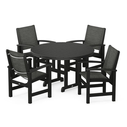 Coastal 5-Piece Round Farmhouse Dining Set