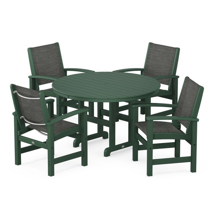 Coastal 5-Piece Round Farmhouse Dining Set