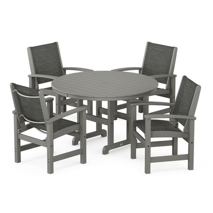 Coastal 5-Piece Round Farmhouse Dining Set