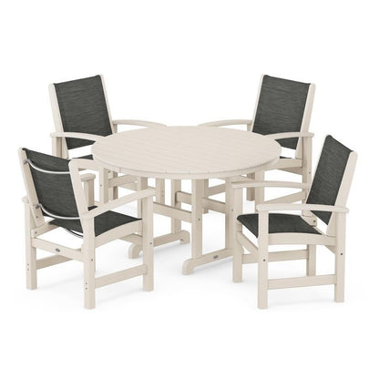 Coastal 5-Piece Round Farmhouse Dining Set