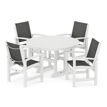 Coastal 5-Piece Round Farmhouse Dining Set