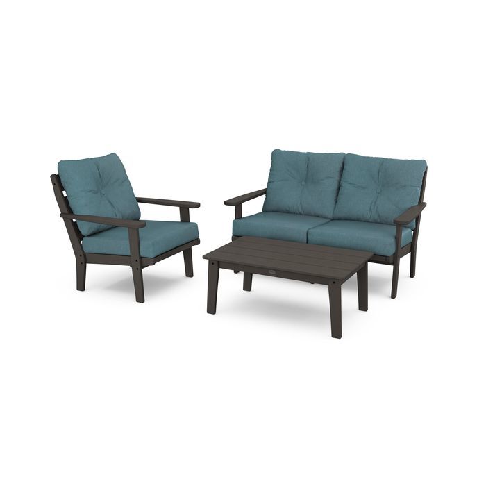 Lakeside 3-Piece Deep Seating Set in Vintage Finish