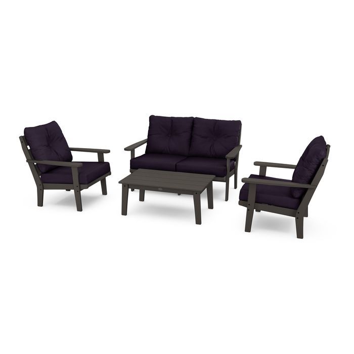 Lakeside 4-Piece Deep Seating Set in Vintage Finish