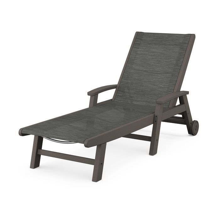 Coastal Chaise with Wheels in Vintage Finish