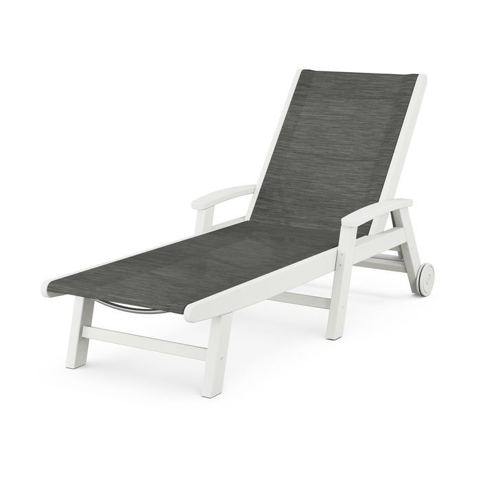 Coastal Chaise with Wheels in Vintage Finish