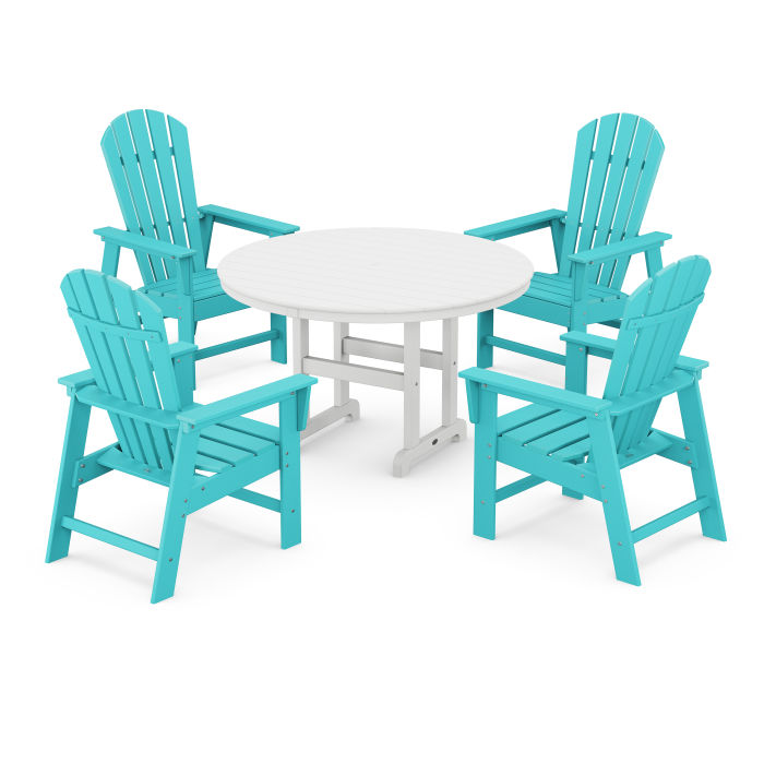 South Beach 5-Piece Round Farmhouse Dining Set