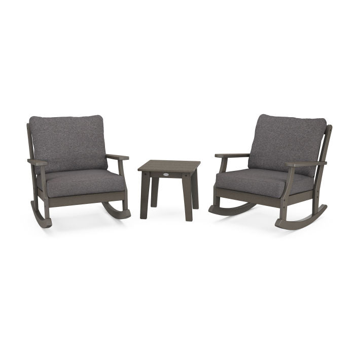 Braxton 3-Piece Deep Seating Rocker Set in Vintage Finish