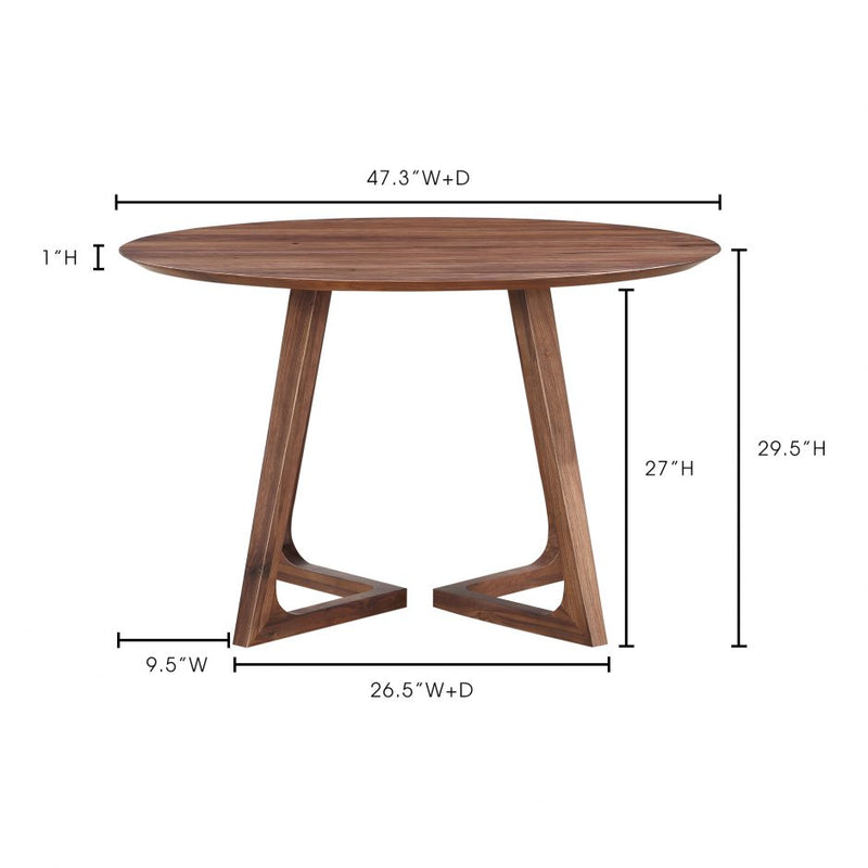 GODENZA DINING TABLE ROUND WALNUT