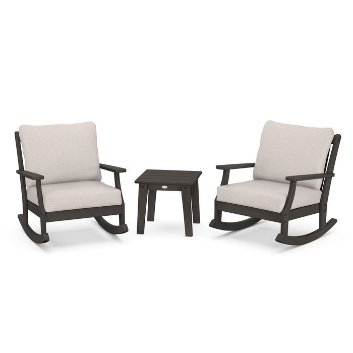 Braxton 3-Piece Deep Seating Rocker Set in Vintage Finish