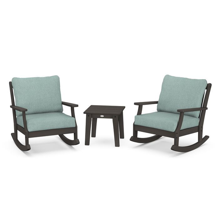 Braxton 3-Piece Deep Seating Rocker Set in Vintage Finish