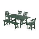 Chippendale 6-Piece Rustic Farmhouse Dining Set With Bench