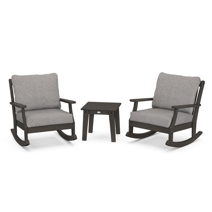 Braxton 3-Piece Deep Seating Rocker Set in Vintage Finish