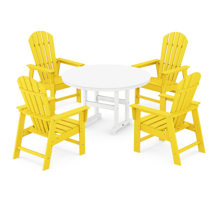 South Beach 5-Piece Round Farmhouse Dining Set