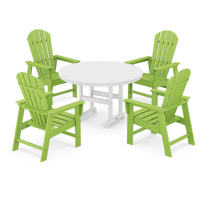 South Beach 5-Piece Round Farmhouse Dining Set