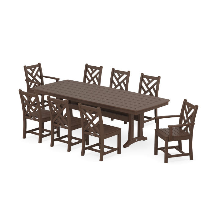 Chippendale 9-Piece Dining Set with Trestle Legs