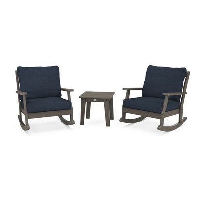 Braxton 3-Piece Deep Seating Rocker Set in Vintage Finish