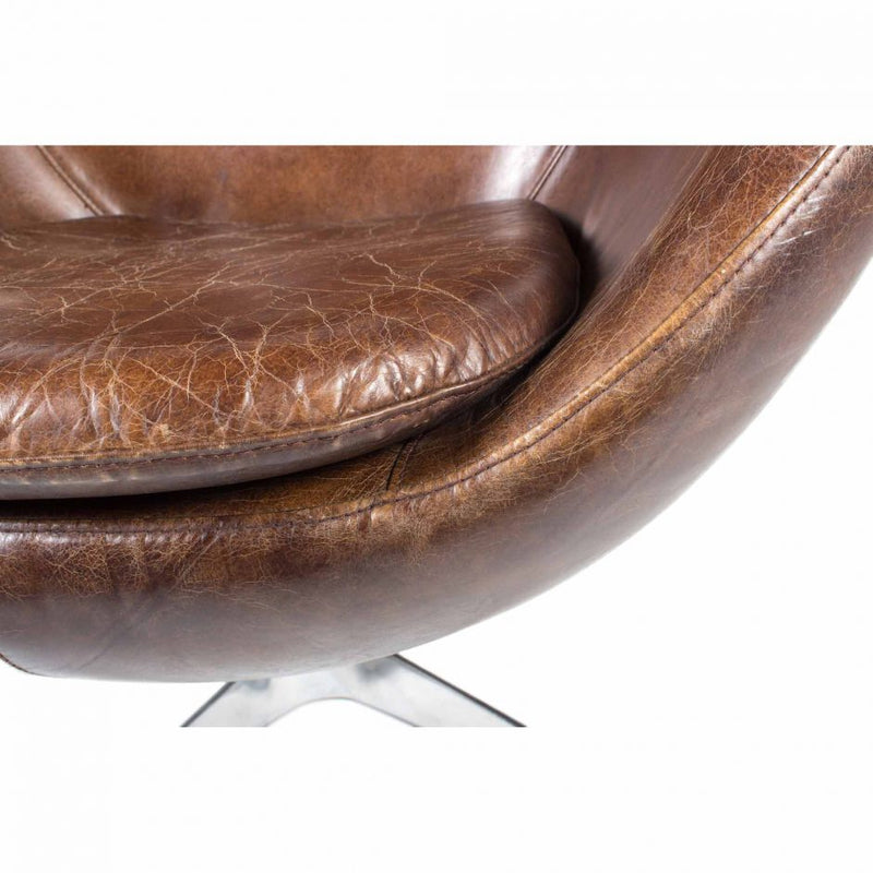 St Anne Swivel Club Chair Brown