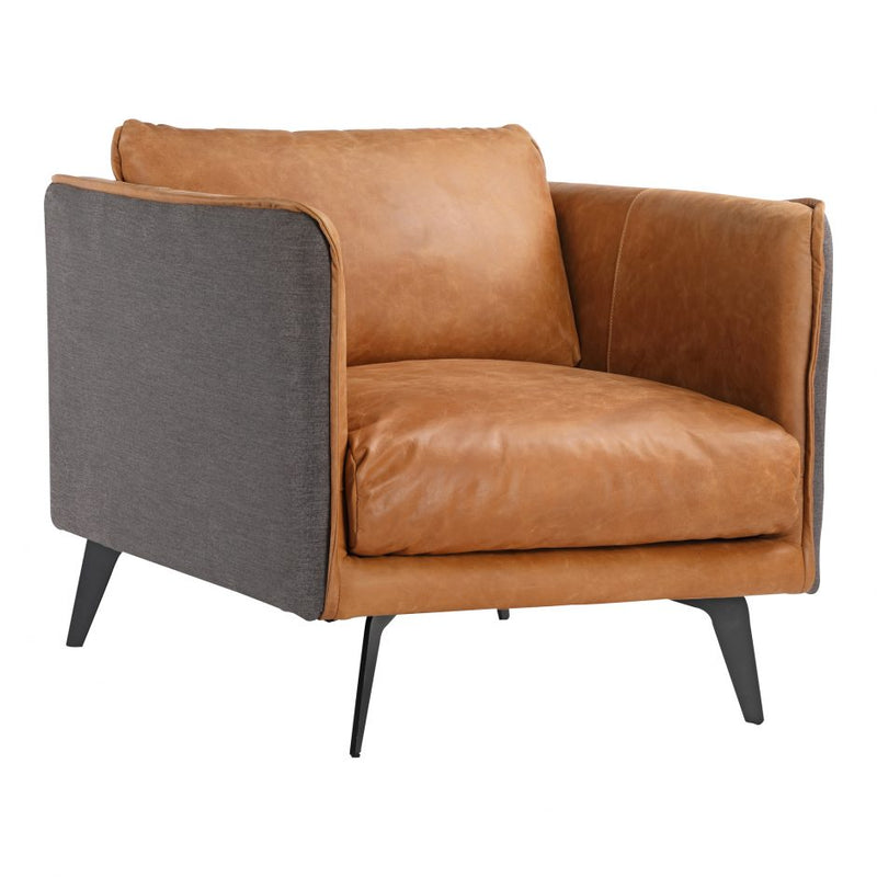 Messina Leather Arm Chair Cognac