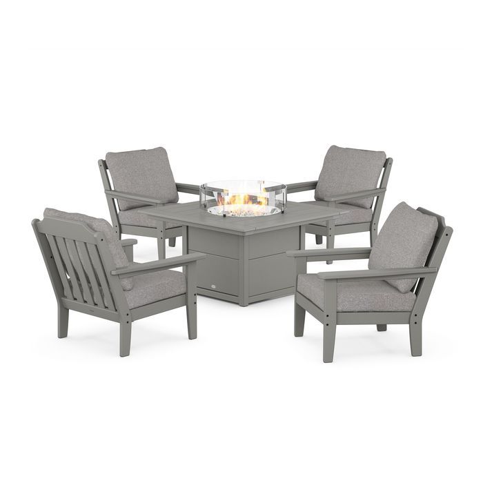 Country Living 5-Piece Deep Seating Set with Fire Pit Table