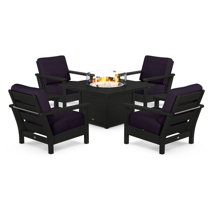 Harbour 5-Piece Conversation Set with Fire Pit Table