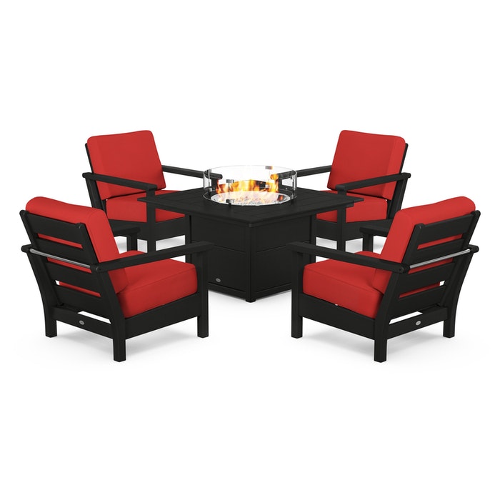 Harbour 5-Piece Conversation Set with Fire Pit Table