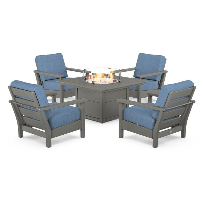 Harbour 5-Piece Conversation Set with Fire Pit Table