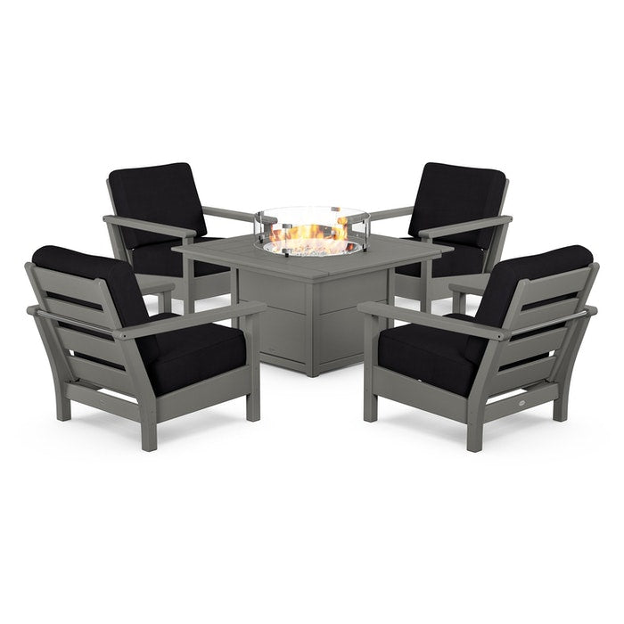 Harbour 5-Piece Conversation Set with Fire Pit Table