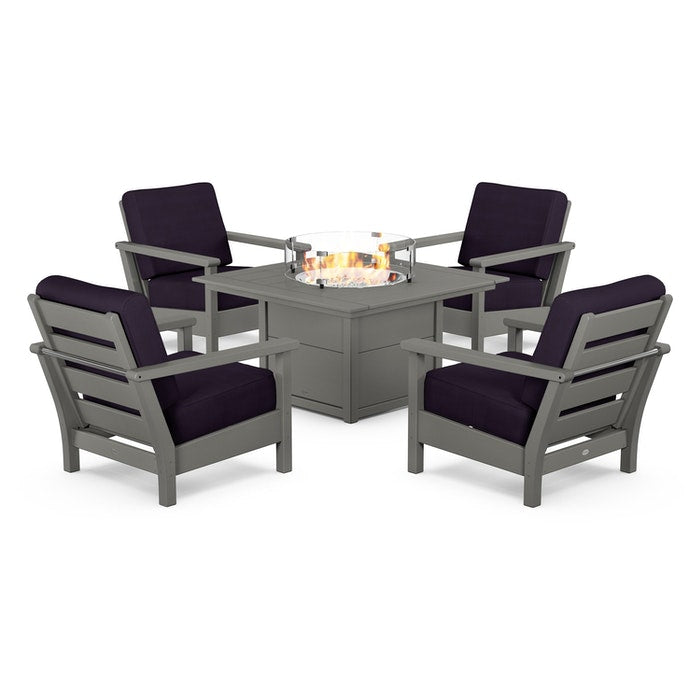 Harbour 5-Piece Conversation Set with Fire Pit Table