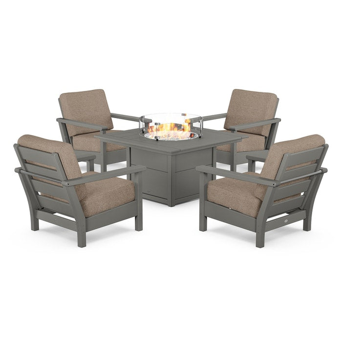 Harbour 5-Piece Conversation Set with Fire Pit Table