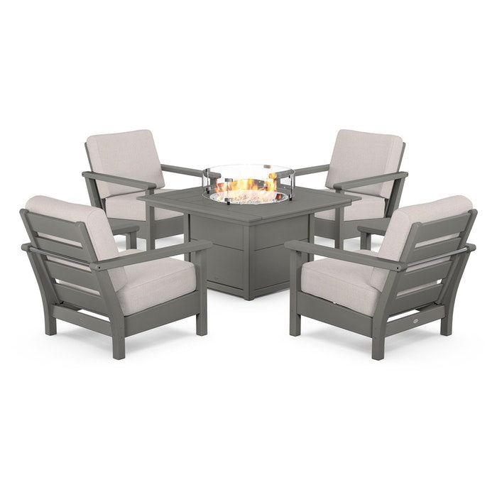 Harbour 5-Piece Conversation Set with Fire Pit Table