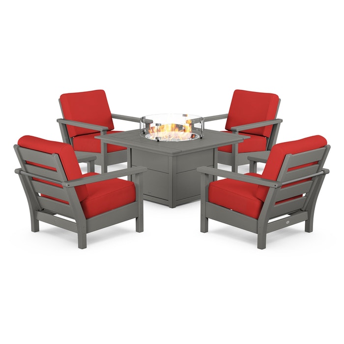 Harbour 5-Piece Conversation Set with Fire Pit Table