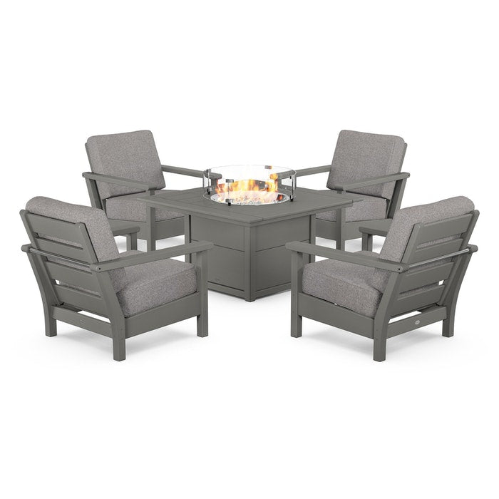 Harbour 5-Piece Conversation Set with Fire Pit Table