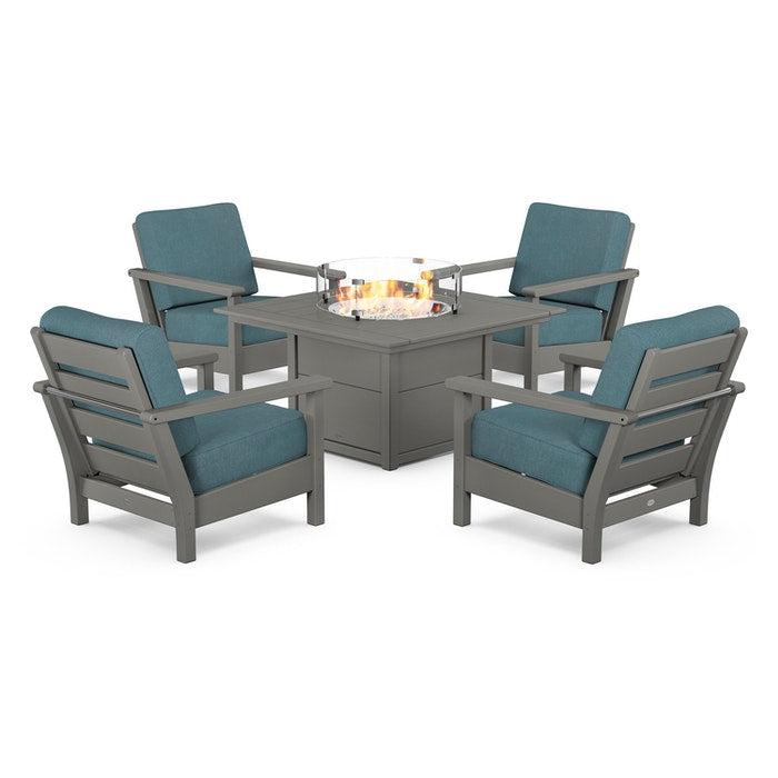 Harbour 5-Piece Conversation Set with Fire Pit Table