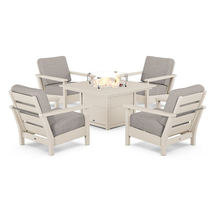 Harbour 5-Piece Conversation Set with Fire Pit Table