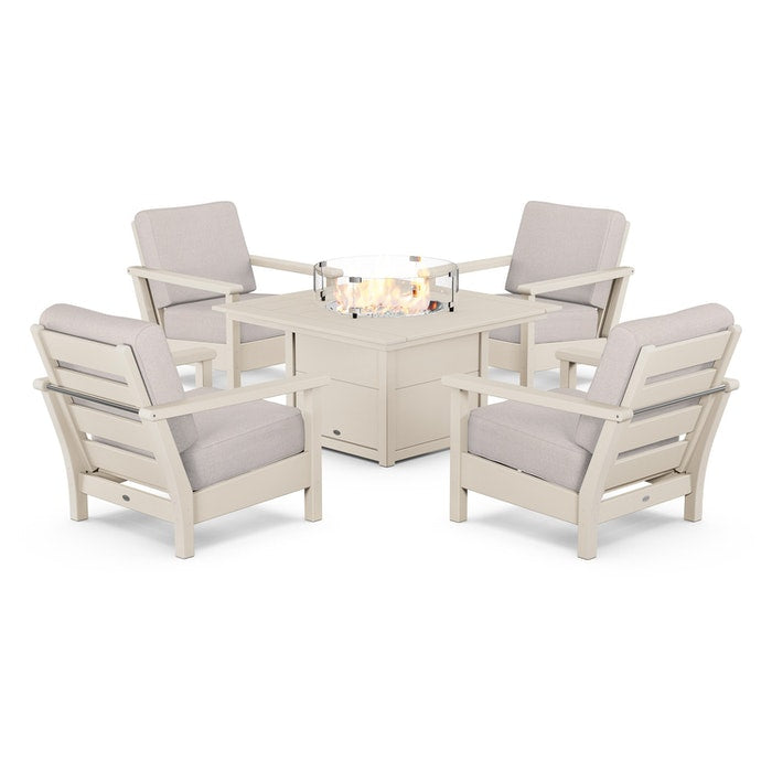 Harbour 5-Piece Conversation Set with Fire Pit Table