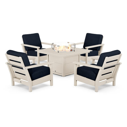 Harbour 5-Piece Conversation Set with Fire Pit Table