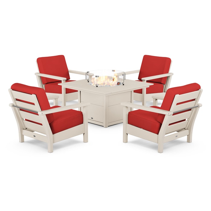 Harbour 5-Piece Conversation Set with Fire Pit Table