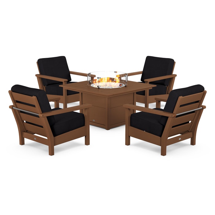 Harbour 5-Piece Conversation Set with Fire Pit Table