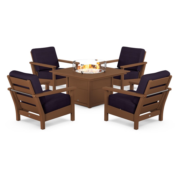 Harbour 5-Piece Conversation Set with Fire Pit Table